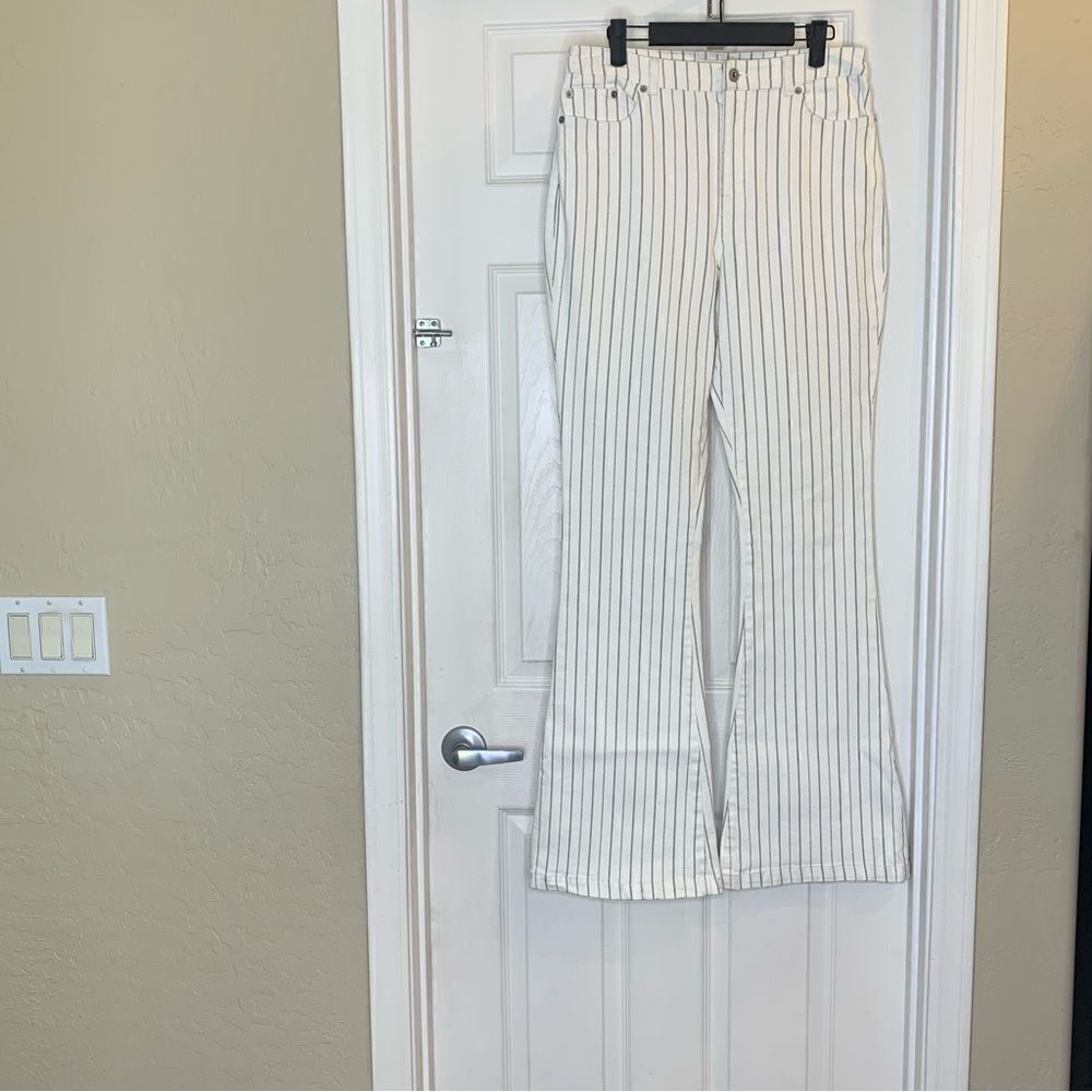 Chelsea & Violet Pinstripe Flare Leg Pants Size 29